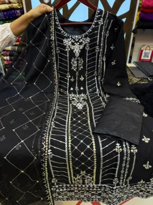 Luxury Stitched Chiffon Party 3Pc Set